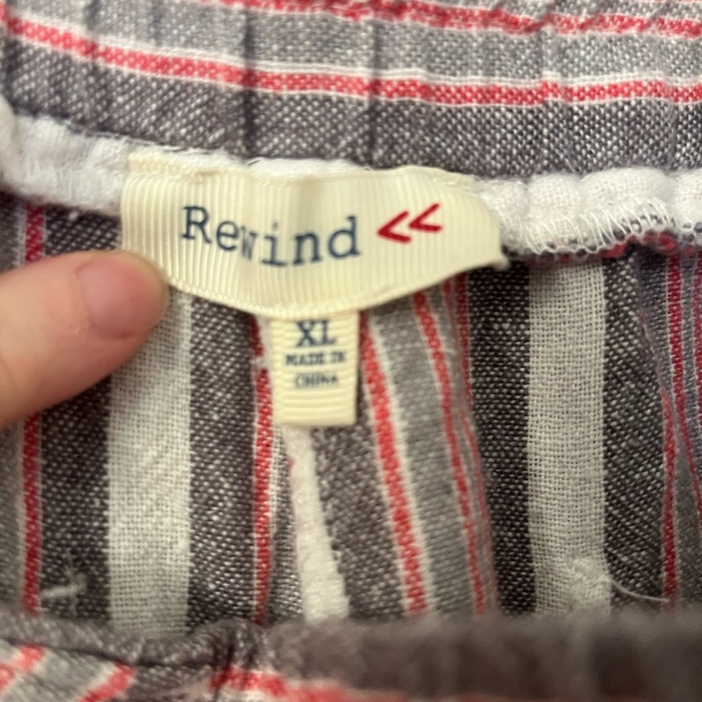 LAST CALL!! Cute Striped Pink and White Pants from Rewind. XL - Picture 3 of 3